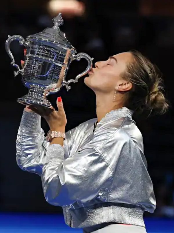 Aryna Sabalenka 2025 US Open Silver Crop Jacket - Image 3