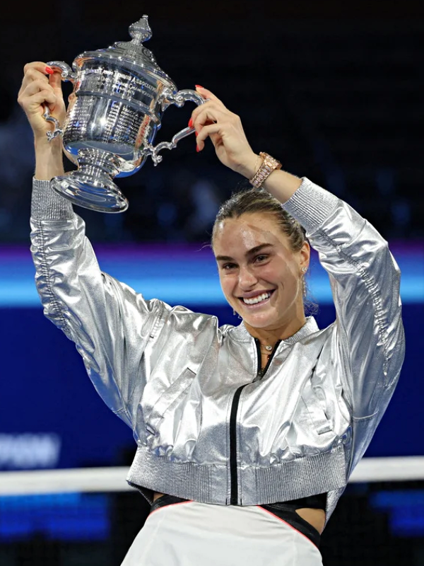 Aryna Sabalenka 2025 US Open Silver Crop Jacket - Image 7