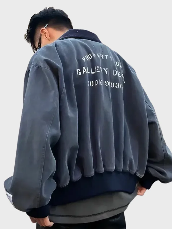 Recreation Gallery Dept Mechanic Navy Blue Bomber Jacket - Image 2