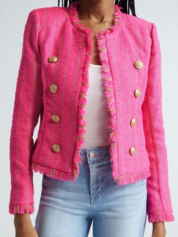 America’s Newsroom Dana Perino Pink Tweed Jacket - Image 2