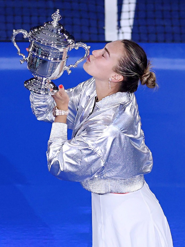 Aryna Sabalenka 2025 US Open Silver Crop Jacket - Image 5