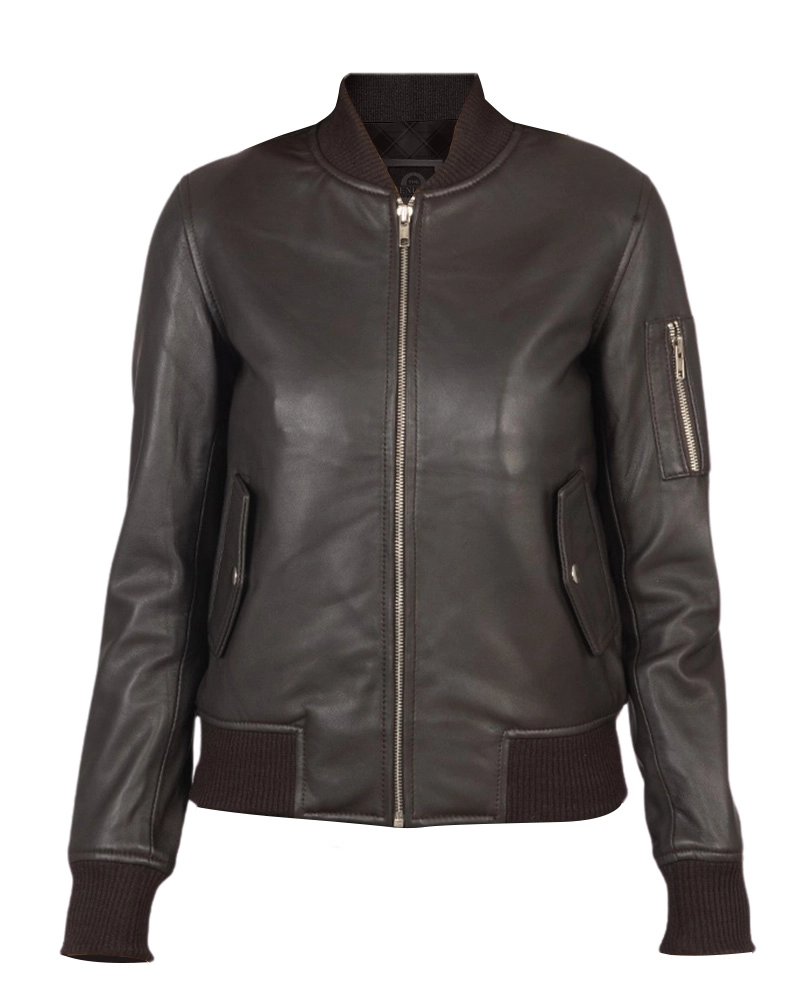 Ava Ma-1 Brown Leather Bomber Jacket