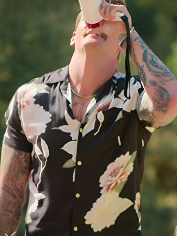Battle Camp 2025 Taylor Lewan Floral Black Shirt