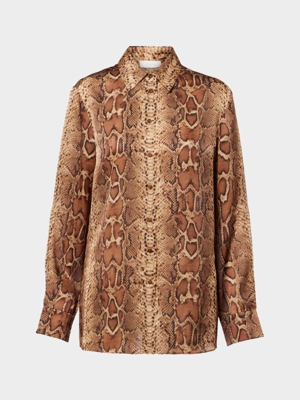 Dutton Ranch 2026 Annette Bening Snake-Print Silk Shirt - Image 2