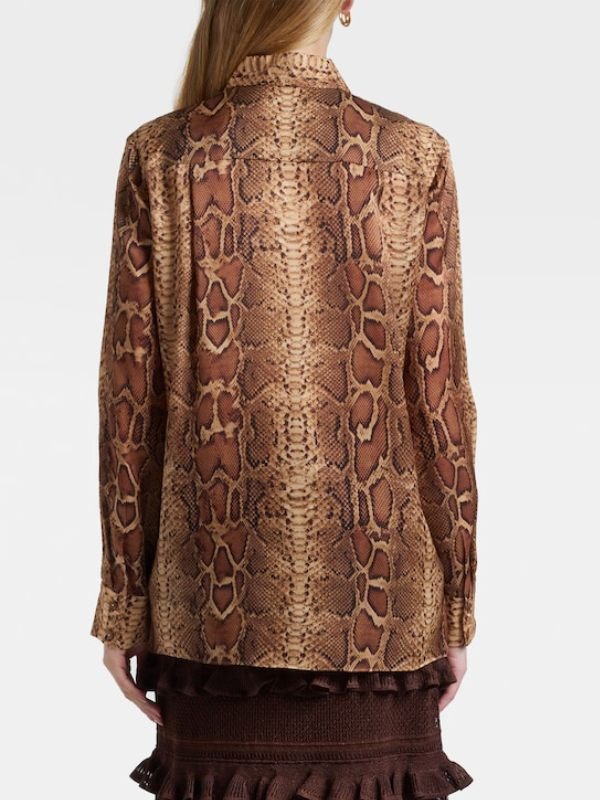 Dutton Ranch 2026 Annette Bening Snake-Print Silk Shirt - Image 3