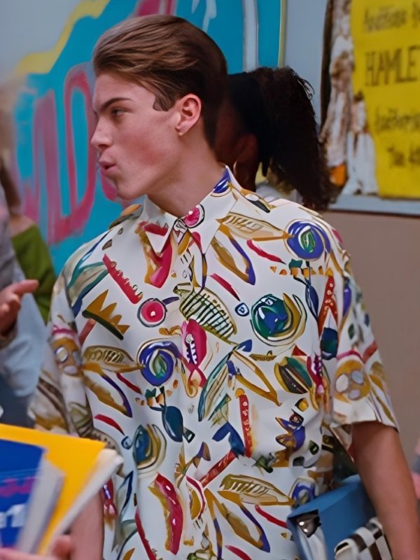 Beverly Hills 90210 S1 Brian Austin Abstract Print Shirt