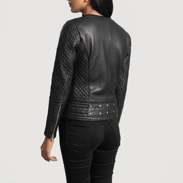 Exclusive Celeste Studded Black Leather Jacket | Jacket Nova - Image 5