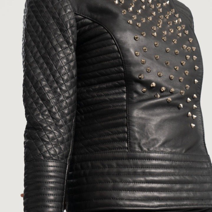 Exclusive Celeste Studded Black Leather Jacket | Jacket Nova - Image 6