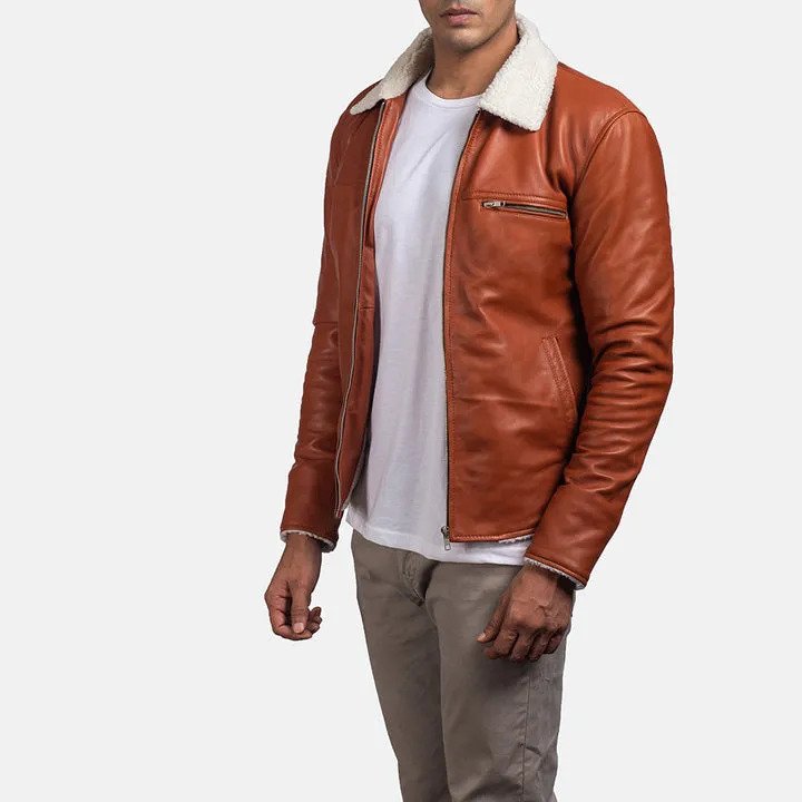 Dan Frost Tan Shearling Jacket - Image 3