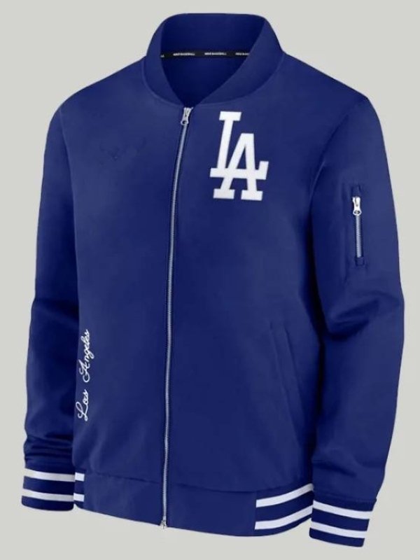 Dave Roberts LA Dodgers Blue Bomber Jacket - Image 3