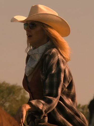 Dutton Ranch 2026 Kelly Reilly Oversize Plaid Shirt