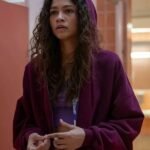 Euphoria S3 Zendaya Full-Zip Maroon Hoodie