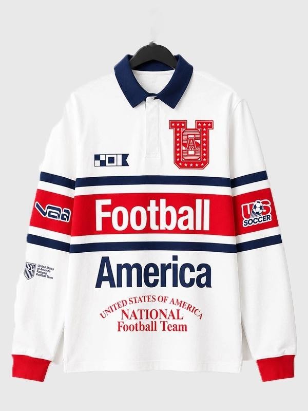 USA vs Senegal Pregame Arrival USMNT Long-Sleeve Rugby Top - Image 7