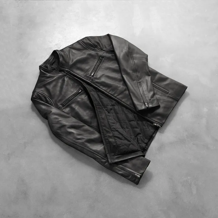 Ionic Black Leather Jacket - Image 8