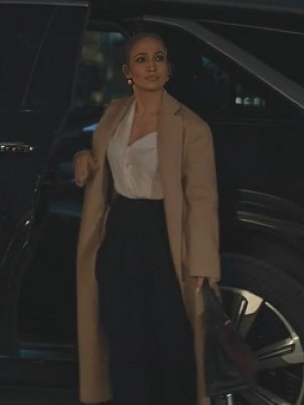 Office Romance 2026 Jennifer Lopez Camel Wool Coat - Image 3