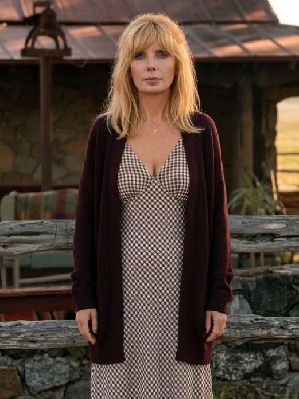 Dutton Ranch 2026 Kelly Reilly Burgundy Cardigan - Image 2