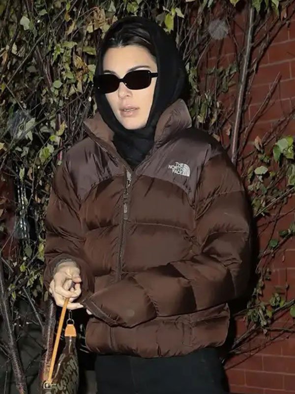 Kendall Jenner Brown Puffer Jacket - Image 2