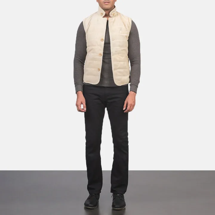 Tony Off-White Suede Vest - Image 3