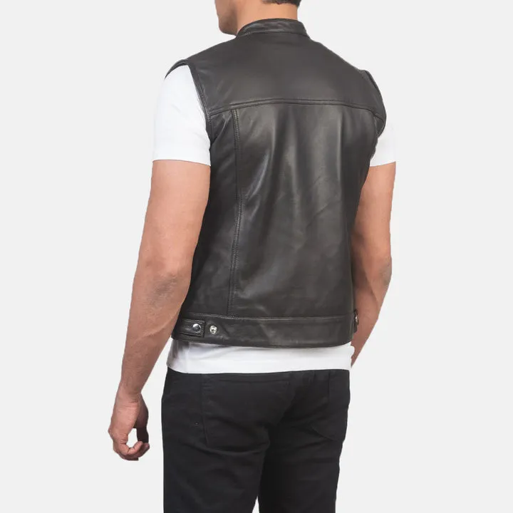 Atlas Moto Black Leather Vest - Image 5