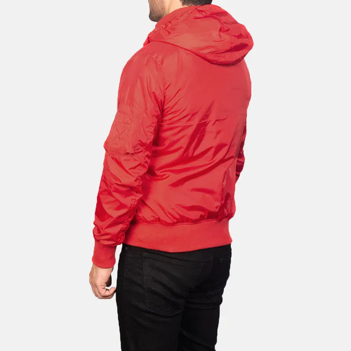Hanklin Ma-1 Red Hooded Bomber Jacket - Image 5