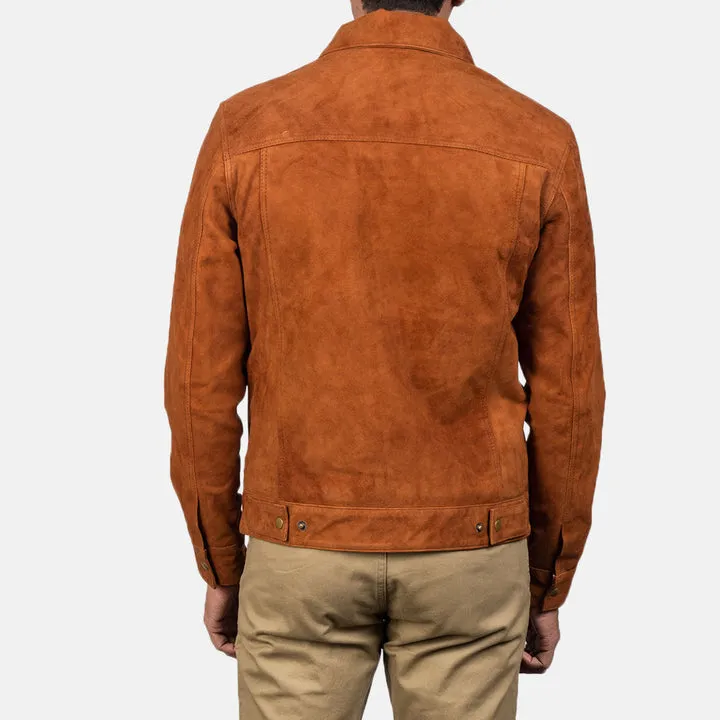 Stallon Brown Suede Trucker Jacket - Image 2
