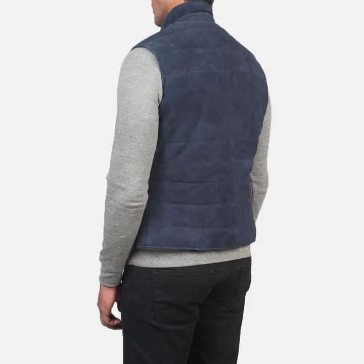 Tony Blue Suede Vest - Image 5