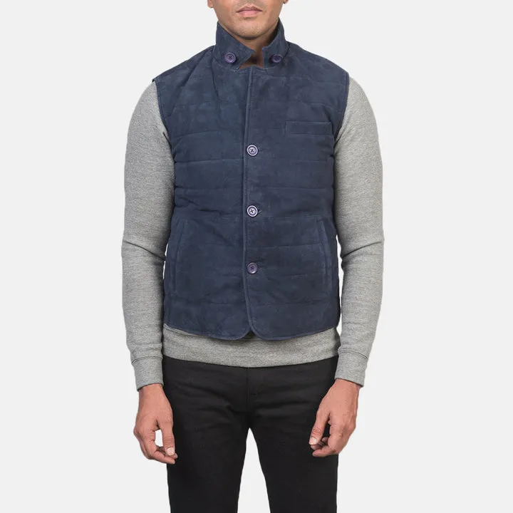 Tony Blue Suede Vest - Image 6