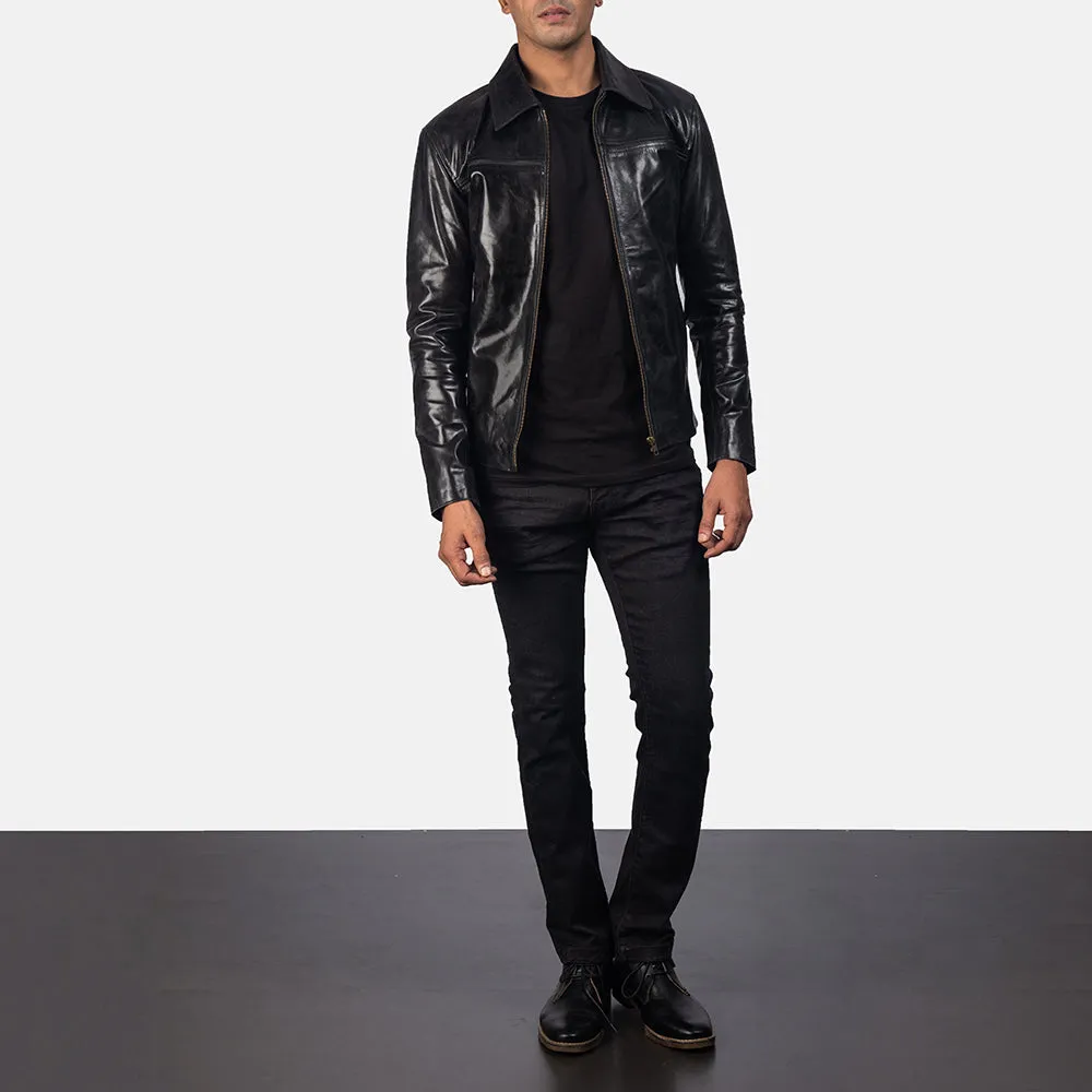 Mystical Black Leather Jacket - Image 4