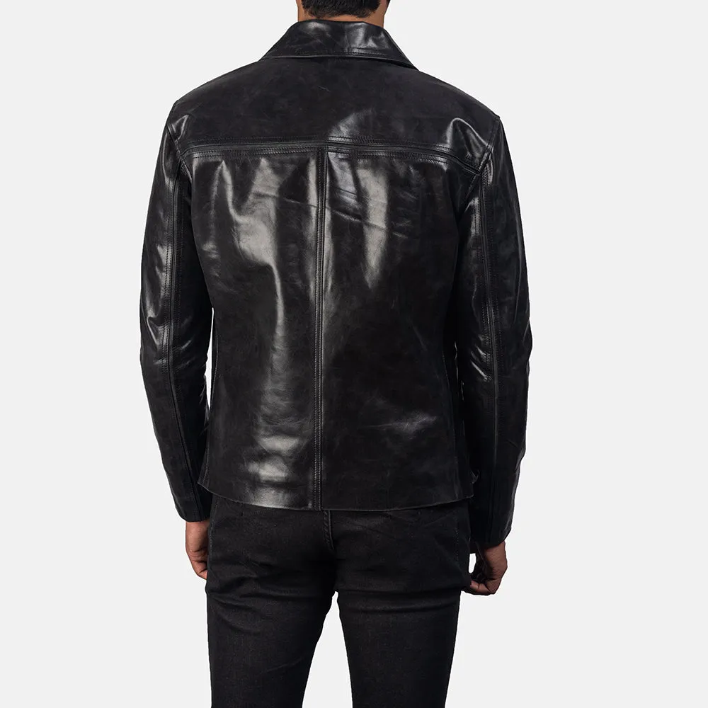 Mystical Black Leather Jacket - Image 3