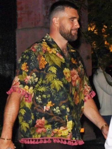 NYC 2026 Travis Kelce Floral Print Tasselled Shirt