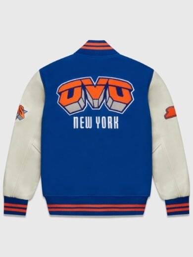 OVO Knicks Blue Varsity Jacket