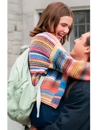 Off Campus Season 1 Ella Bright Multicolor Striped Cardigan
