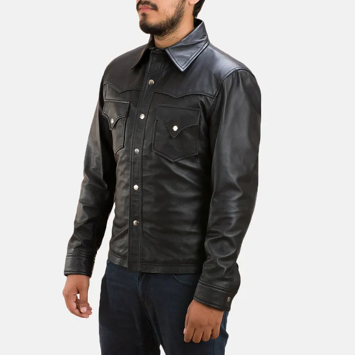 Ranchson Black Leather Shirt - Image 4