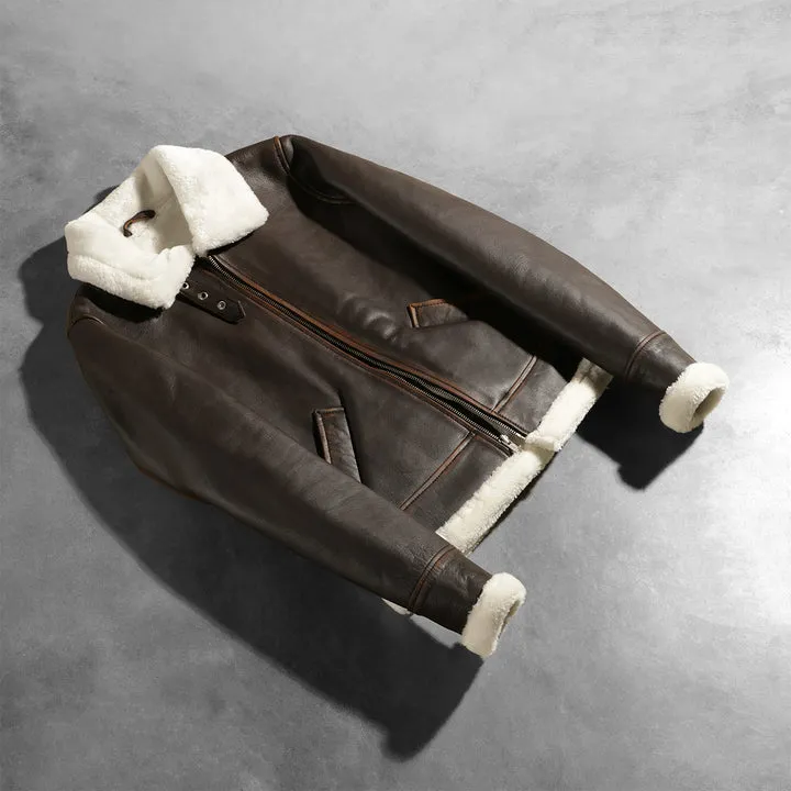 Sherilyn B-3 Brown Leather Bomber Jacket - Image 6