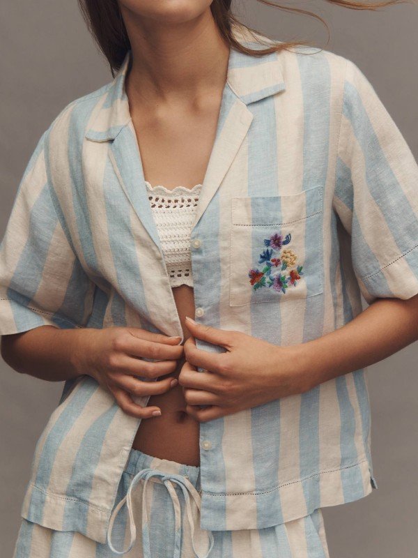 The Four Seasons S2 Tina Fey Wide Stripe Shirt - Image 3