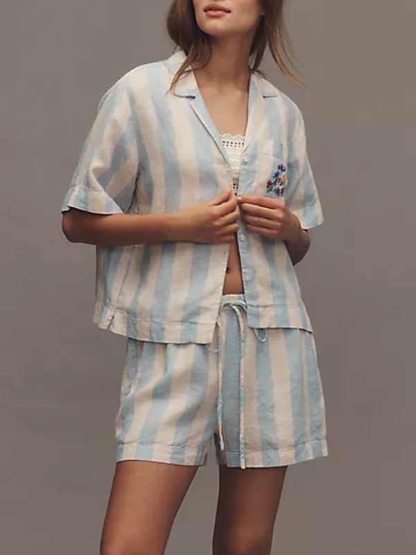 The Four Seasons S2 Tina Fey Wide Stripe Shirt - Image 2