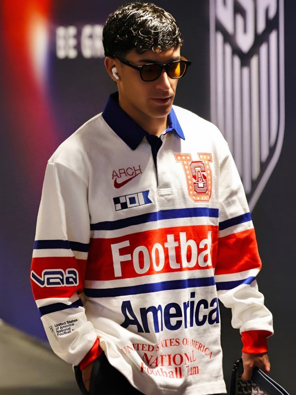 USA vs Senegal Pregame Arrival USMNT Long-Sleeve Rugby Top - Image 5