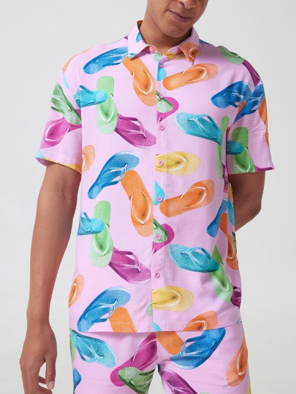Bad Company 2026 Will Gibb Pink Flip Flop Resort Shirt - Image 2