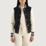 Savant Black & White Hybrid Varsity Jacket