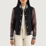 Savant Maroon & Black Hybrid Varsity Jacket