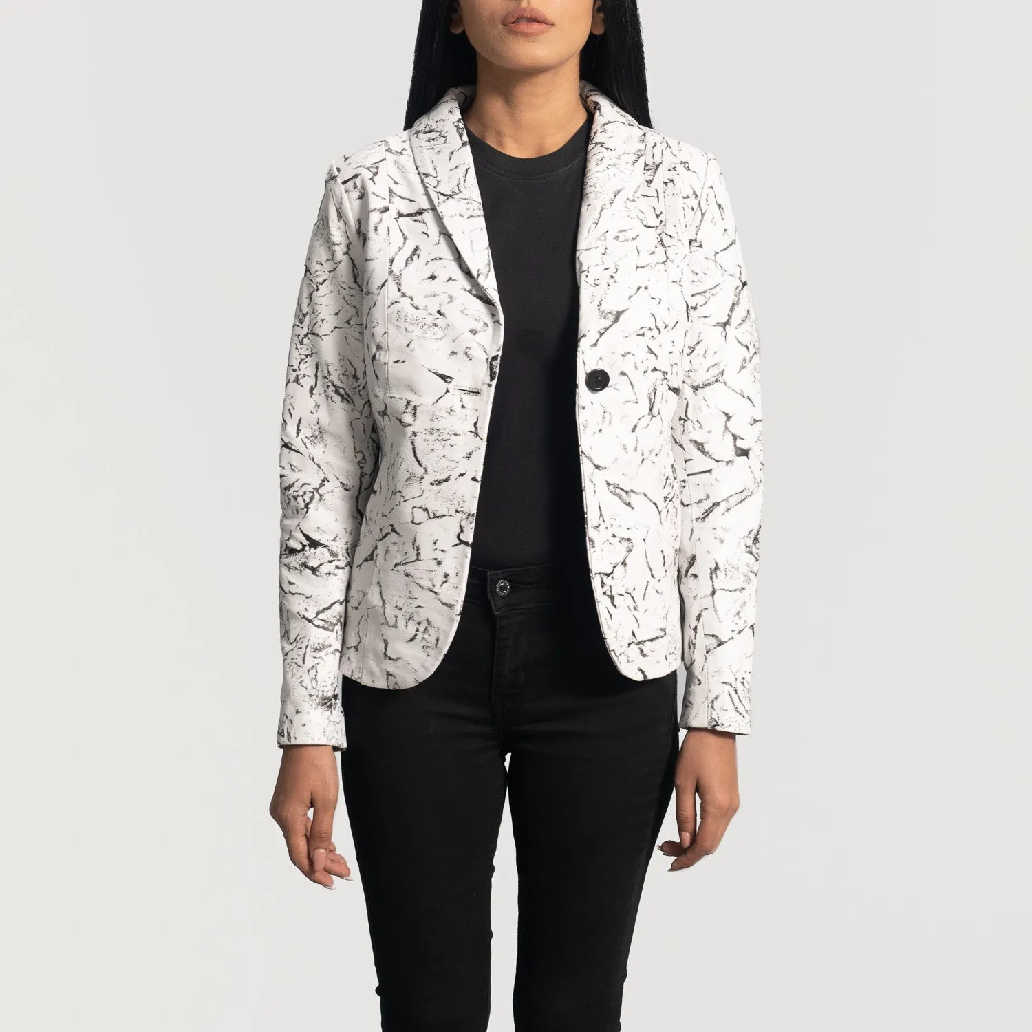 Donna Blake White Leather Blazer - Image 6