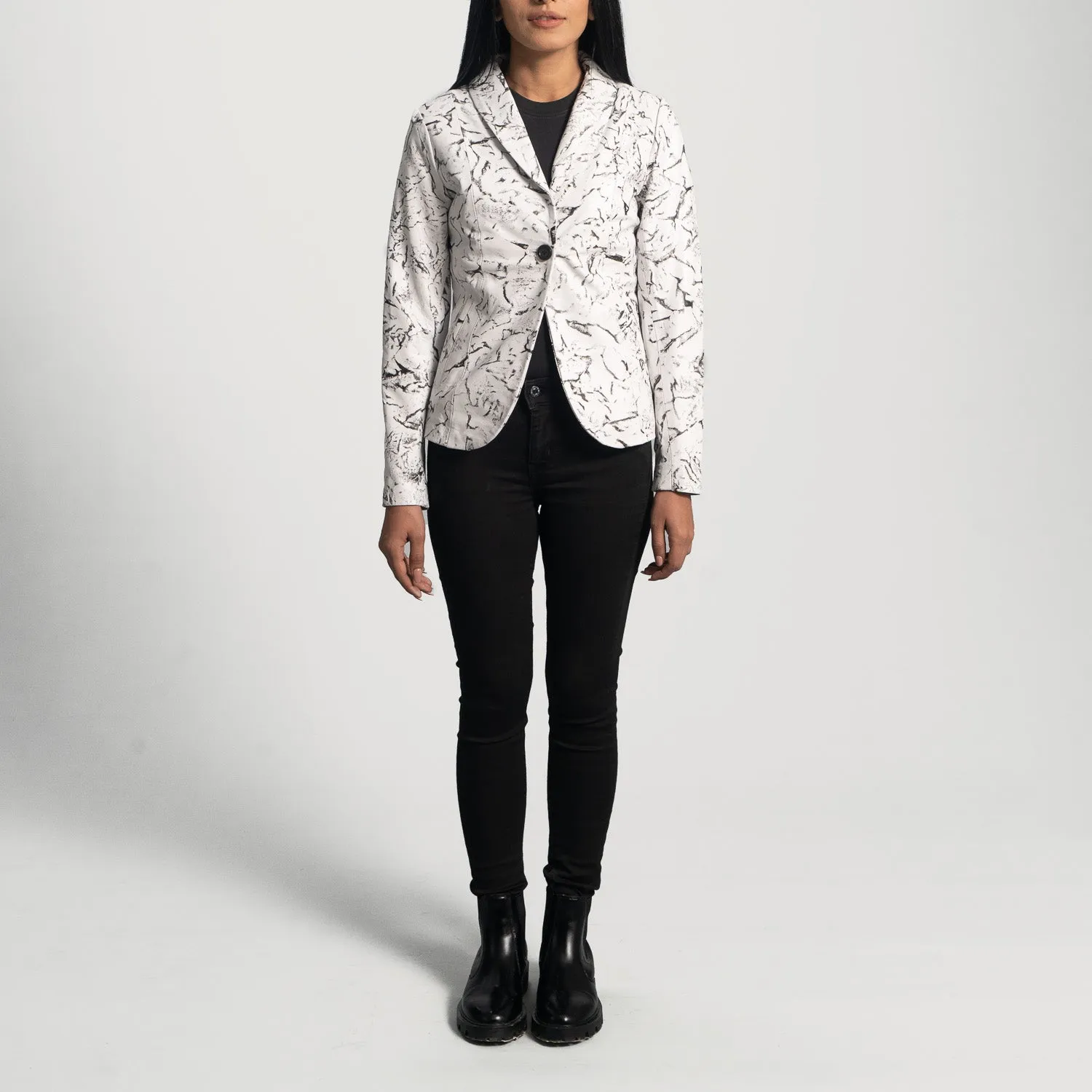 Donna Blake White Leather Blazer - Image 5