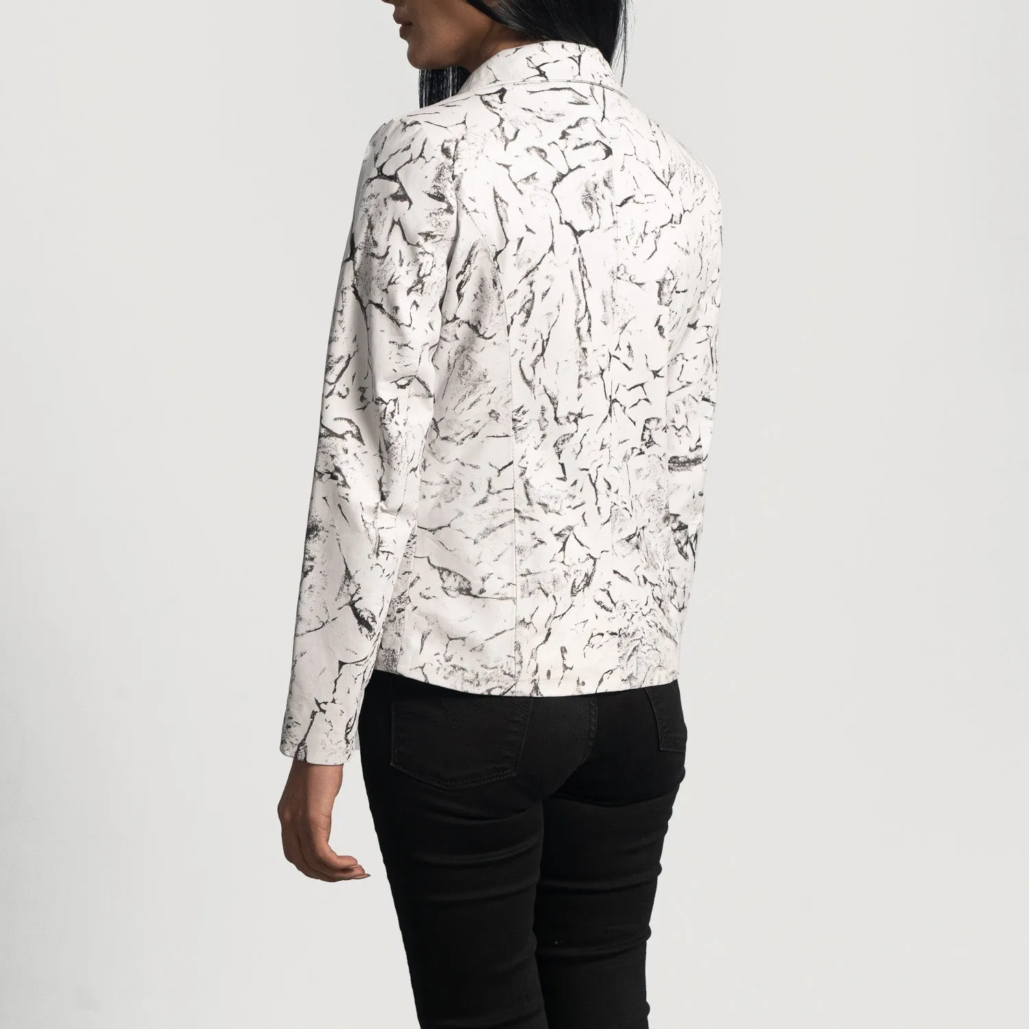 Donna Blake White Leather Blazer - Image 4