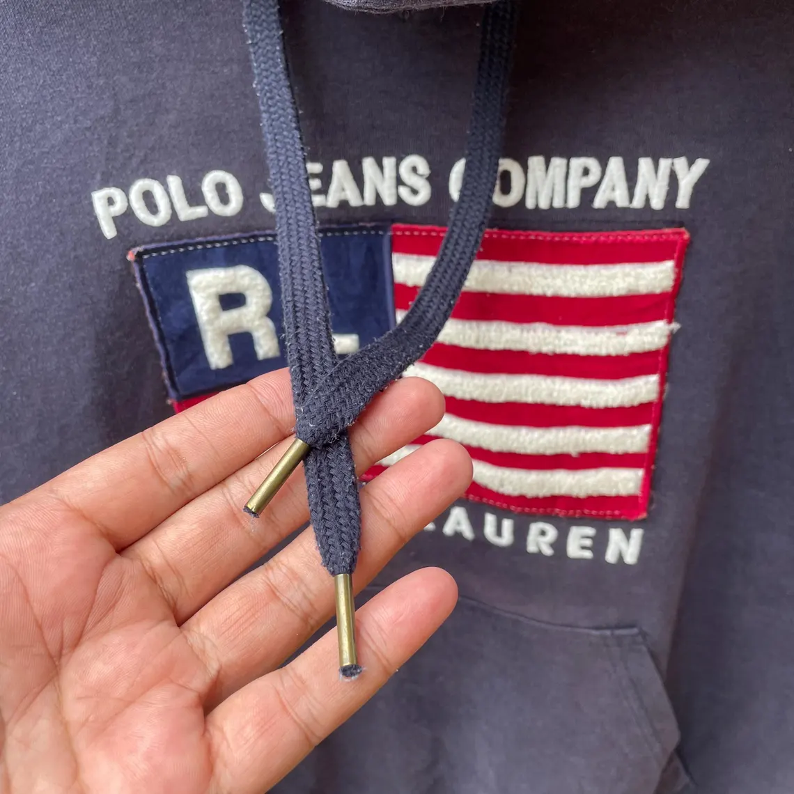 Vintage Polo Ralph Lauren Polo Jeans Company Big Flag Logo Polo Big Spellout Pullover Sweater Hoodie - Image 5