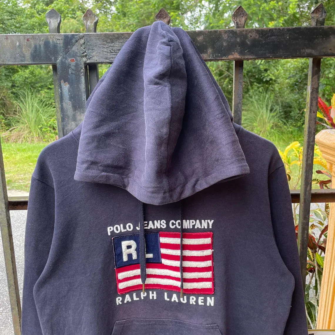 Vintage Polo Ralph Lauren Polo Jeans Company Big Flag Logo Polo Big Spellout Pullover Sweater Hoodie - Image 3