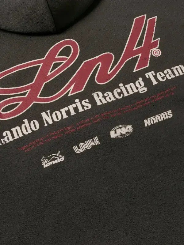 Lando Norris Charcoal Zip Hoodie - Image 2