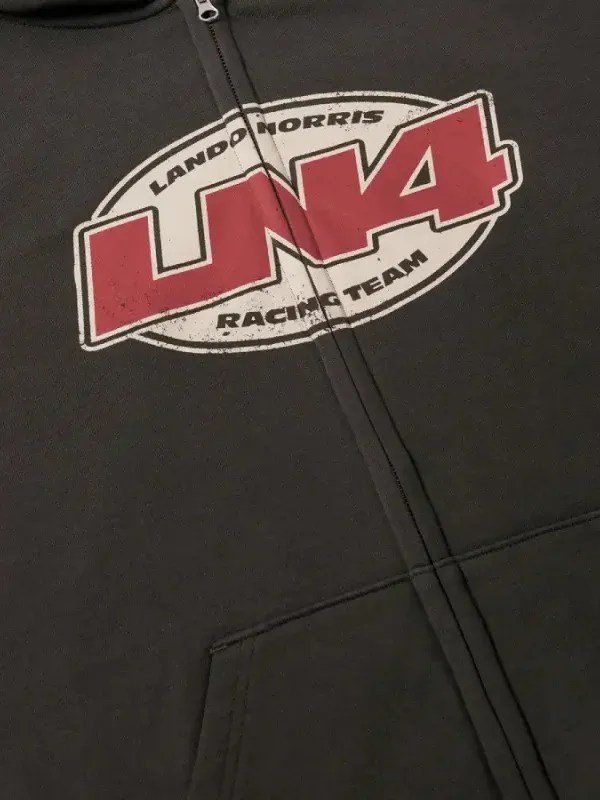 Lando Norris Charcoal Zip Hoodie - Image 4