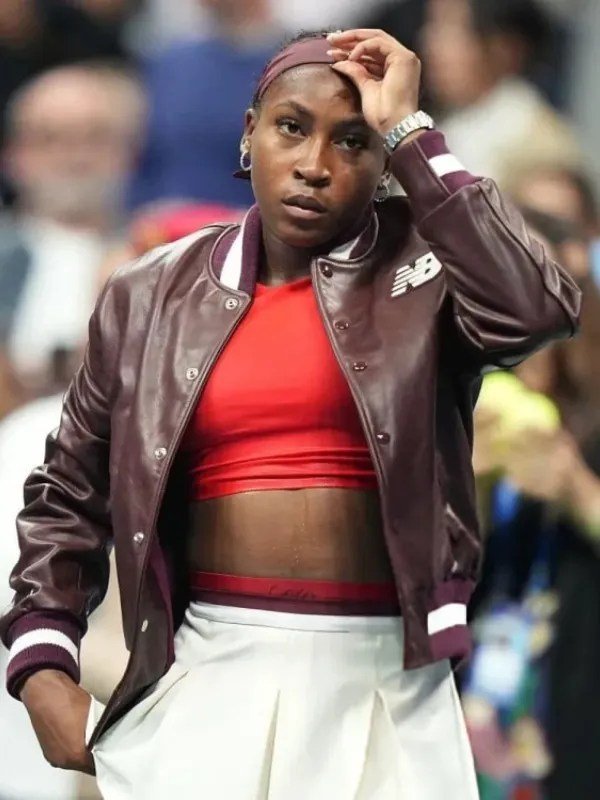 2025 US Open Coco Gauff Varsity Leather Jacket - Image 2