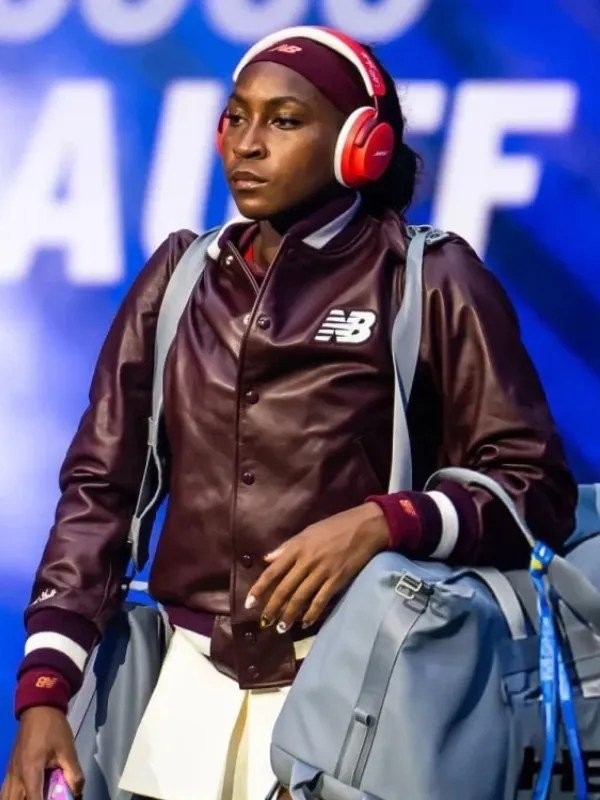 2025 US Open Coco Gauff Varsity Leather Jacket