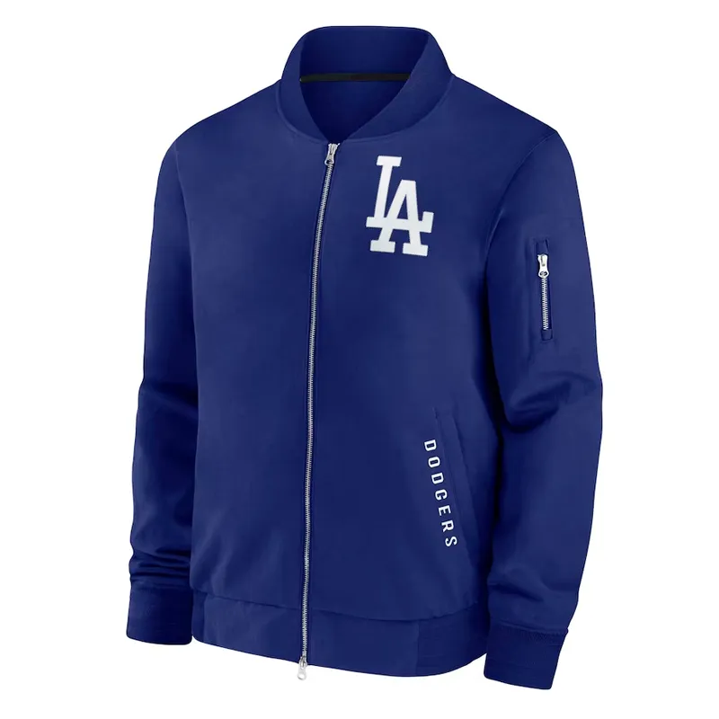 LA Dodgers Collection Dugout Royal Bomber Jacket - Image 2